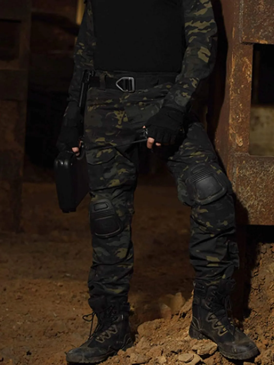 HARGLESMAN Men's Tactical Military Cargo Pants Amry Uniforms Combat Trousers with Knee Pads