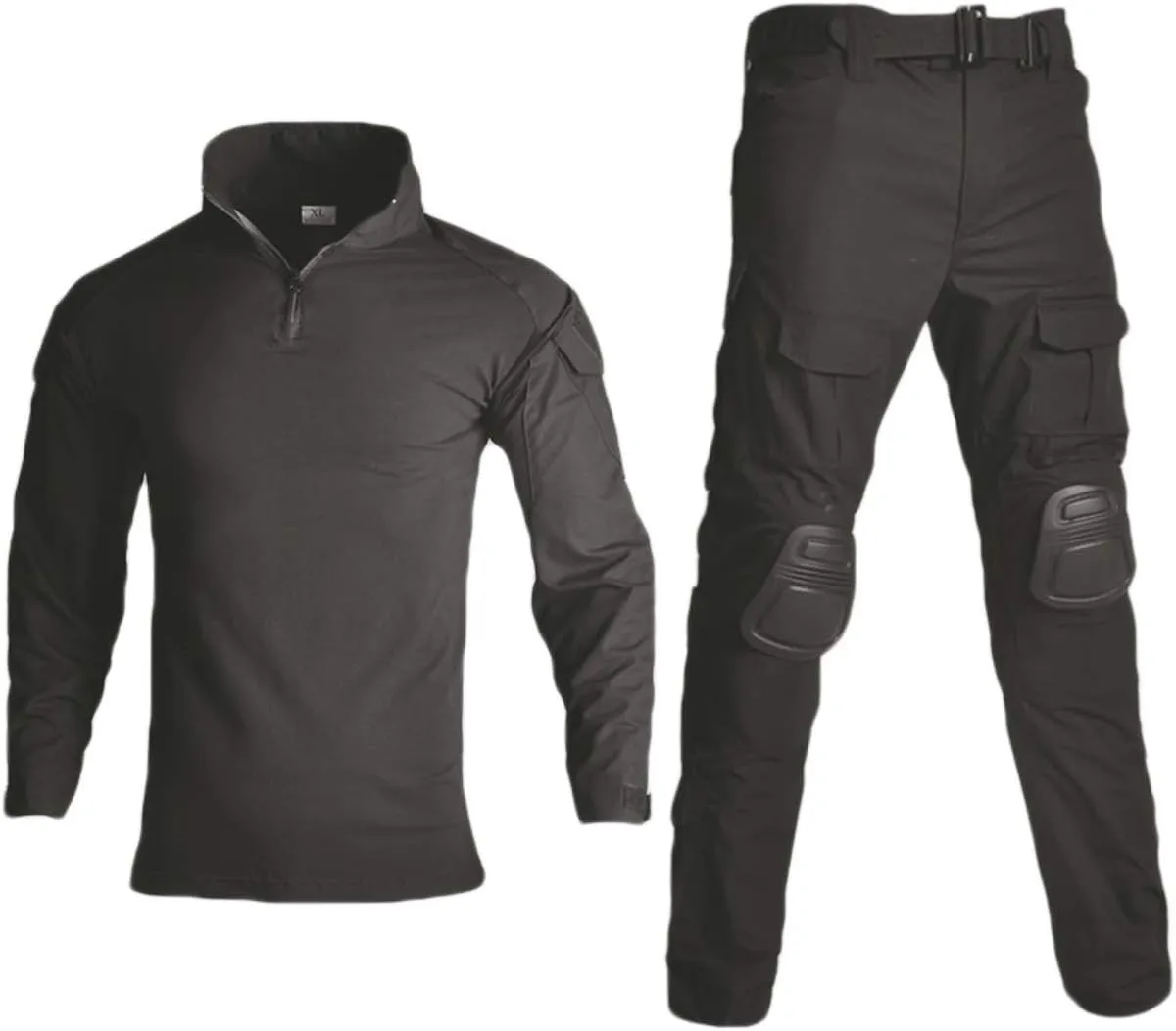 HARGLESMAN Men's Tactical Military Suits Long Sleeve Fitting Amry Uniforms Combat Shirt and Pants with Knee Pads