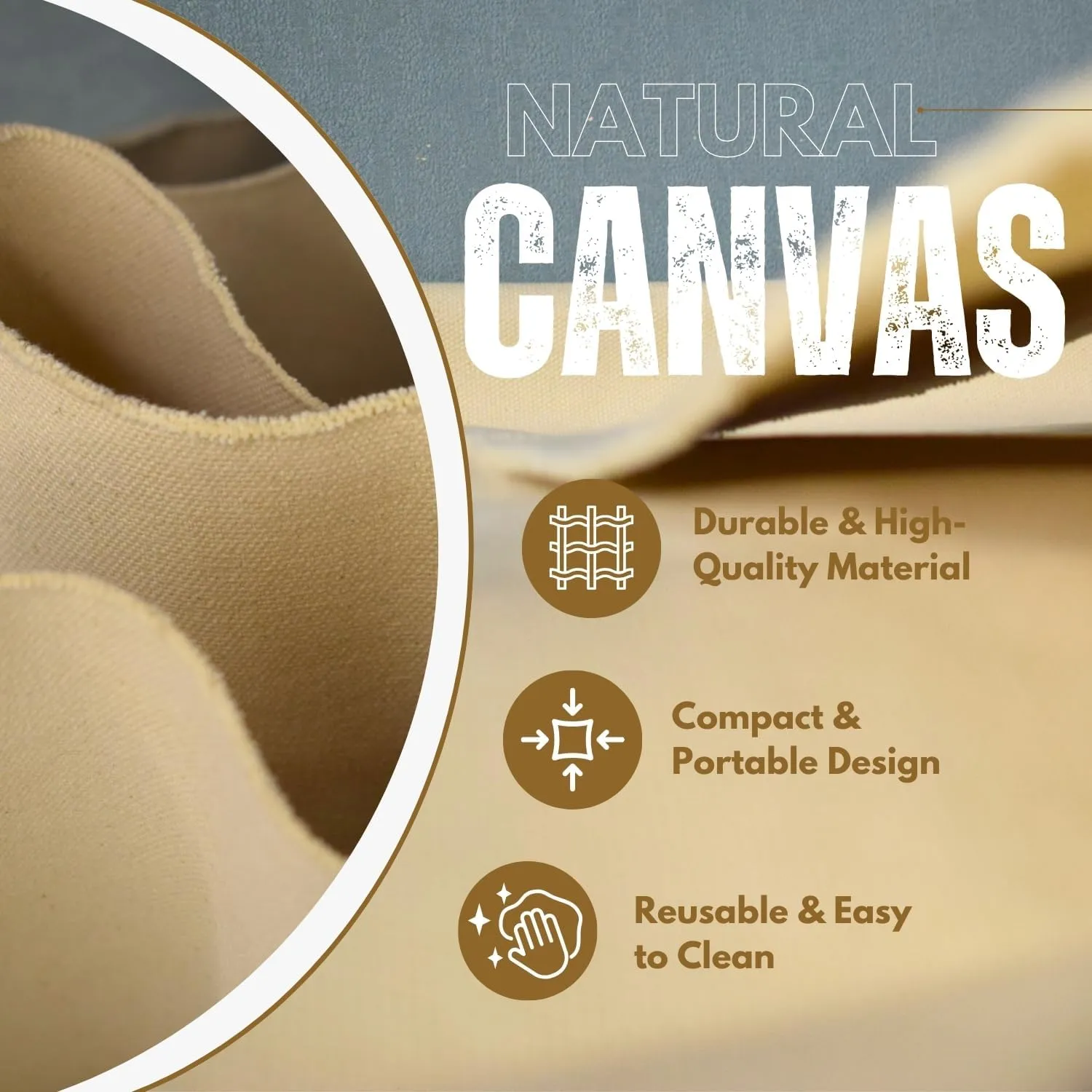 Heavy-Duty Natural Canvas - 26 oz #1 Duck Canvas - 48" x 50 Yard Roll for Tents, Floor Coverings, and Bags
