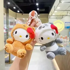 Hello Kitty Bear Cosplay Plush Keychain