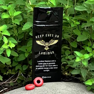 High Brightness Glow Washers, Use for Zipper pulls on Tactical Packs, Tent Camping, Night time Running Shoes, Key fobs, Fishing, Hunting, EMT Equipment, Pets.