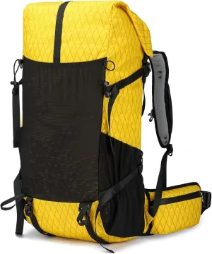 Hiking Backpack,30L  10L Extra Large Capacity Hiking Bag, Internal Frame Camping Backpack,Upgraded X-PAC Lightweight Sport Daypack Travel Backpacks Fit For Mountain Climbing Camping (Yellow)