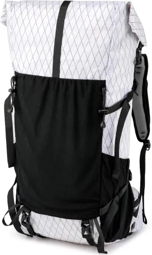 Hiking Backpack,30L  10L Extra Large Capacity Hiking Bag,Internal Frame Camping Backpack,Upgraded X-PAC Lightweight Sport Daypack Travel Backpacks Fit For Mountain Climbing Camping (White)