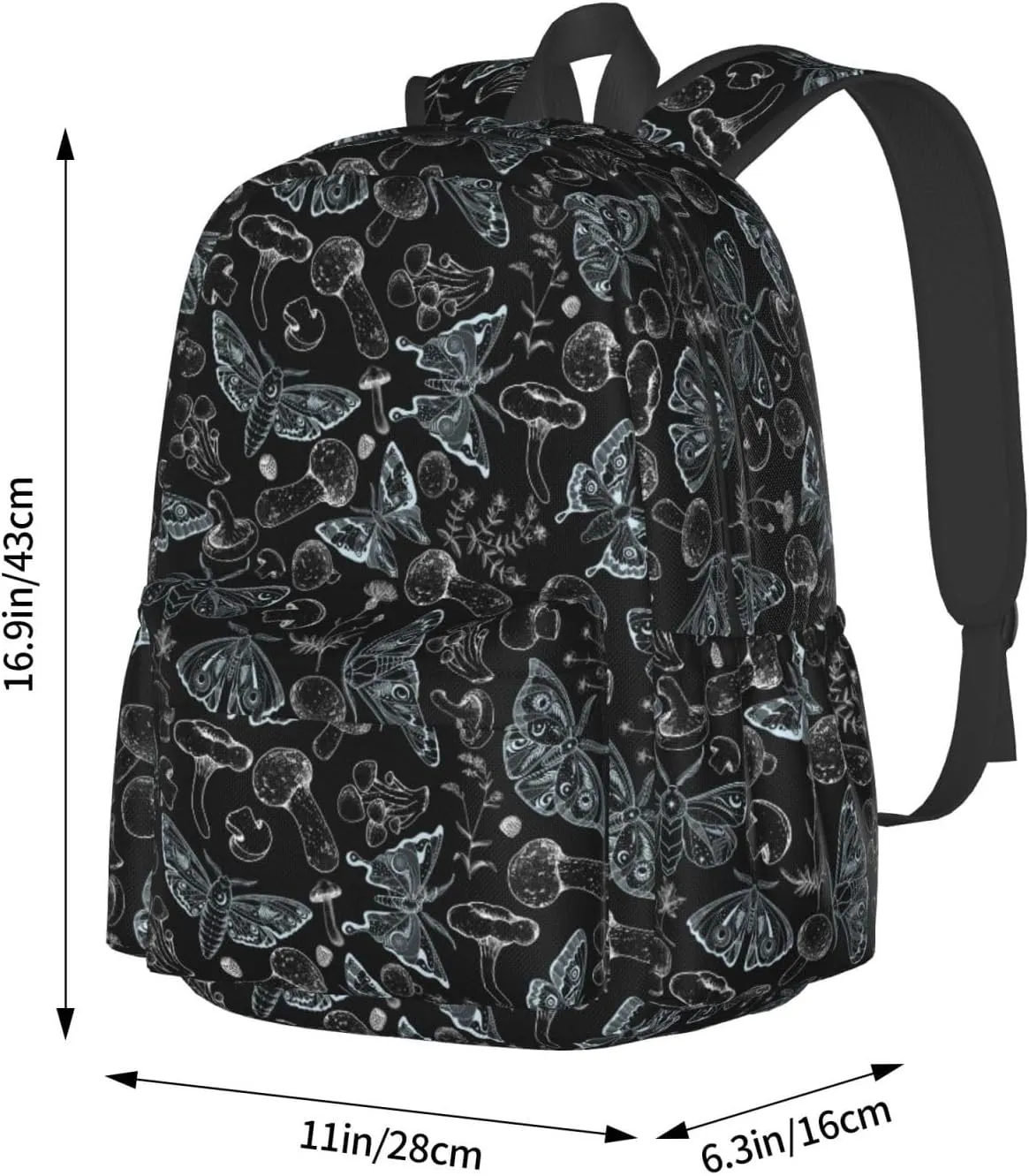 Hippie Magic Boho Mushrooms Stylish Backpack With Adjustable Padded Shoulder Straps Daypacks For College Travel