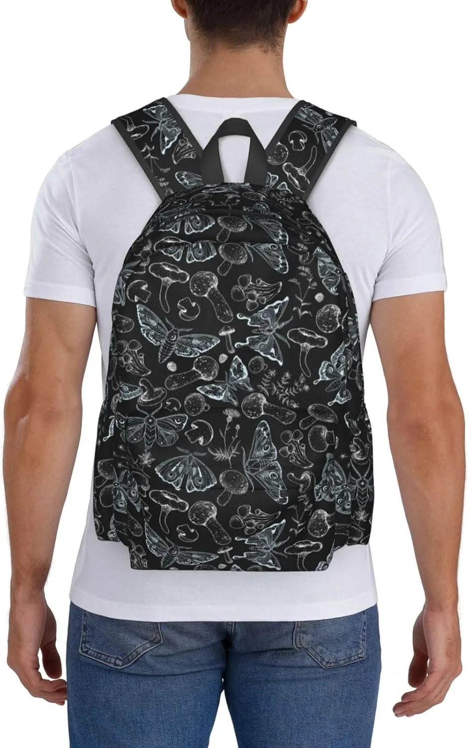Hippie Magic Boho Mushrooms Stylish Backpack With Adjustable Padded Shoulder Straps Daypacks For College Travel