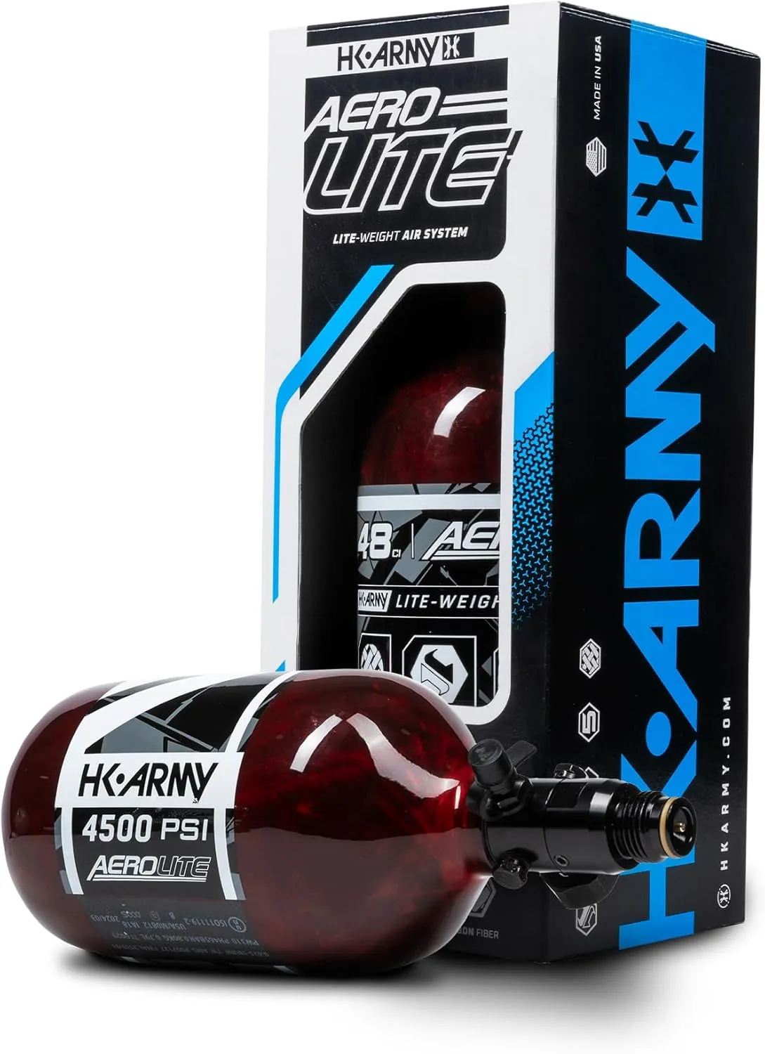 HK Army Aerolite Carbon Fiber HPA Paintball Tank Air System - 48ci / 4500psi
