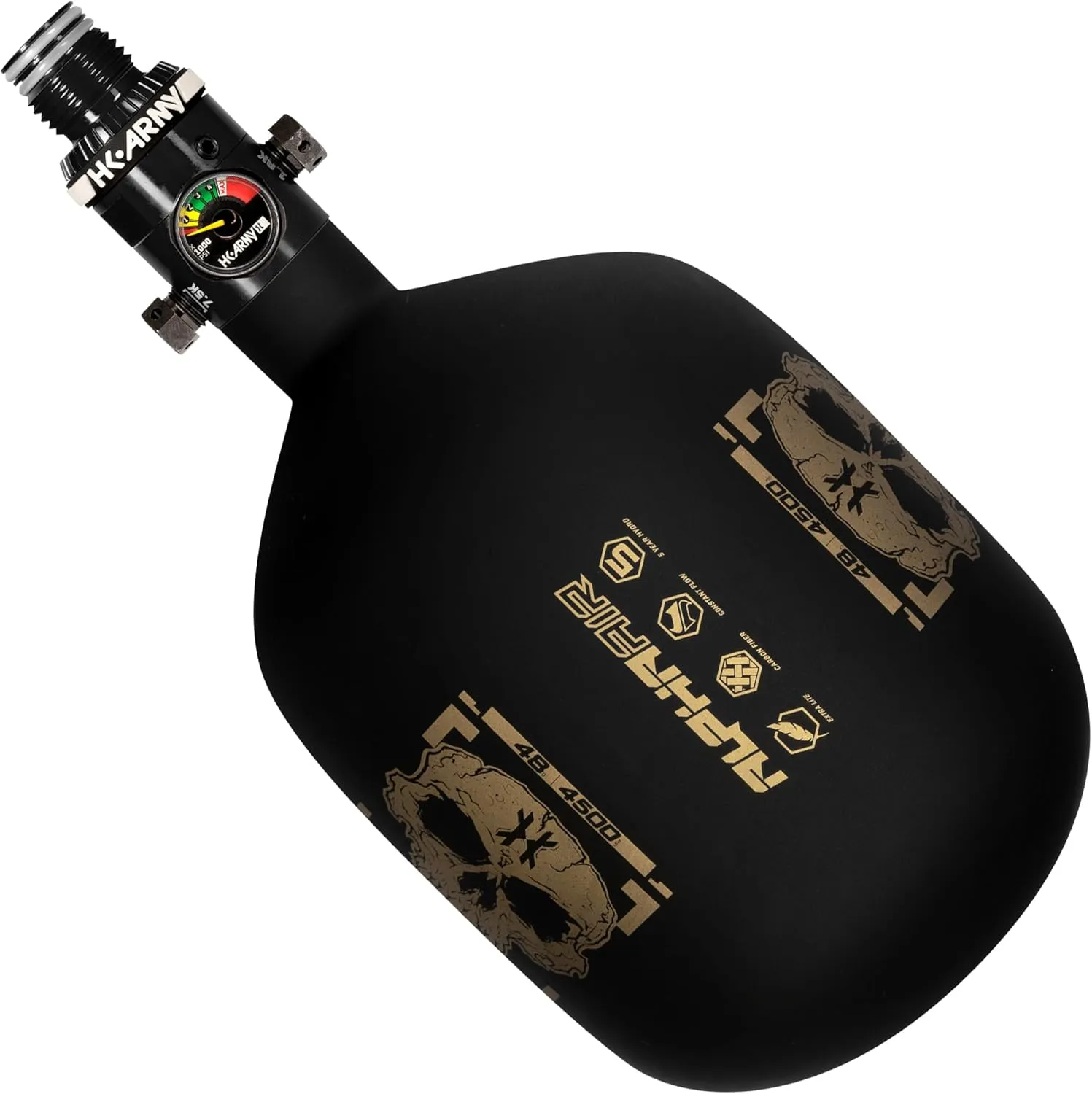 HK Army HPA Paintball Tank - Lightweight Alpha Air Carbon Fiber Compressed Air Tank - HP8 Reg 4500 psi