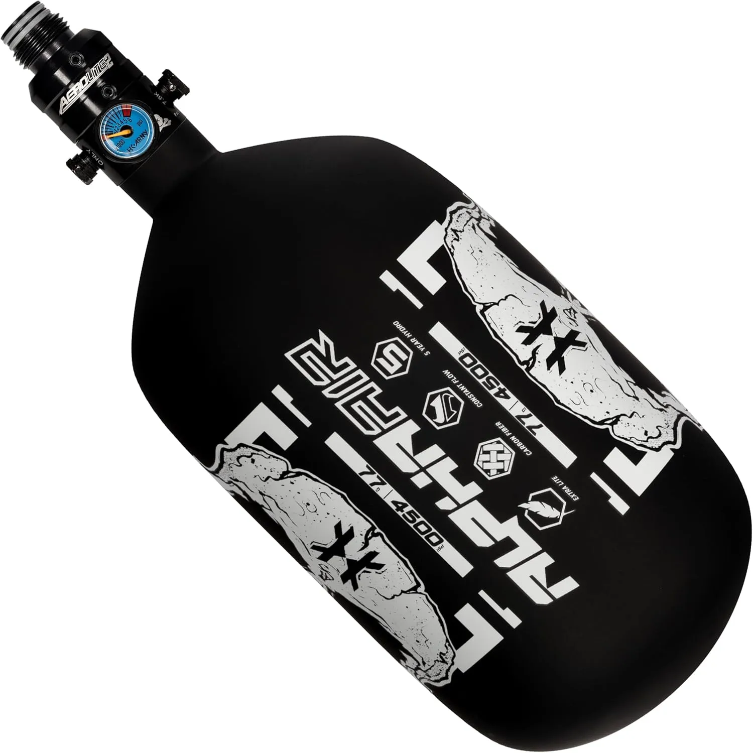 HK Army HPA Paintball Tank - Lightweight Pro Alpha Air Carbon Fiber Compressed Air Tank PRO Reg 4500psi