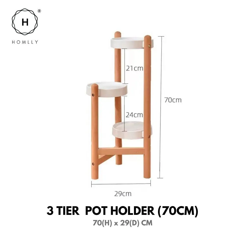 Homlly Mid Century Modern Bamboo Plant Stand Pot Holder Rack