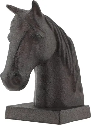 Horse Decorative Bookend Vintage Cast Iron Decor Heavy Book Ends Door Stop Unique Horse Head Statues Home Decor, Ideal for Reading Room Living Library Office Shelf Desk Decor