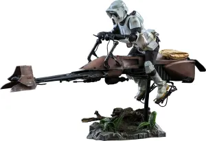 Hot Toys 1:6 Scout Trooper and Speeder Bike Set - Star Wars: Return of The Jedi, White