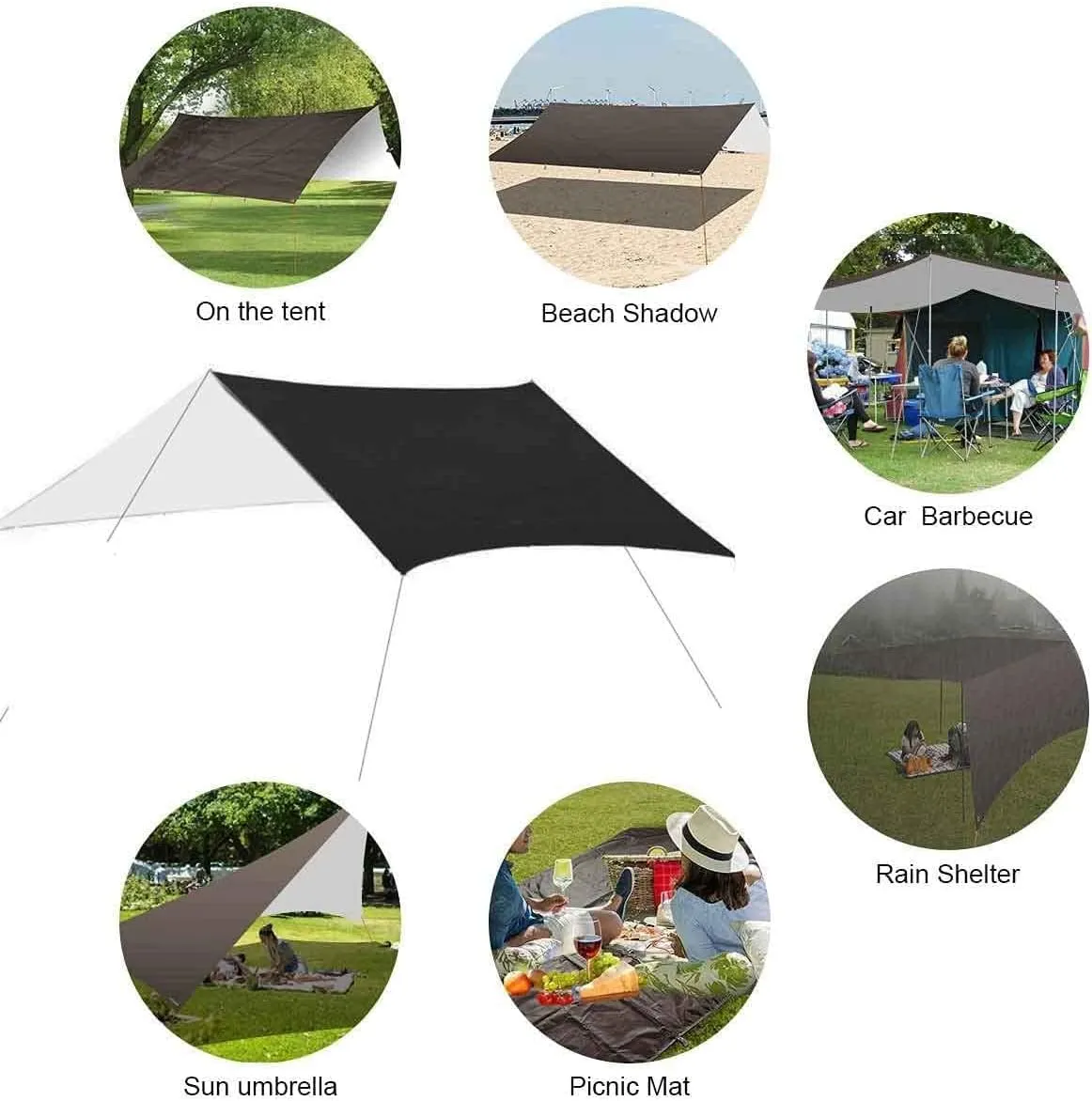 HOTRA Camping Tent Planes Waterproof Slightly Compact Tent Pad Picnic Blanket Hammock Tarp for Hammock (Color : Blue, Size : 3 * 4m)