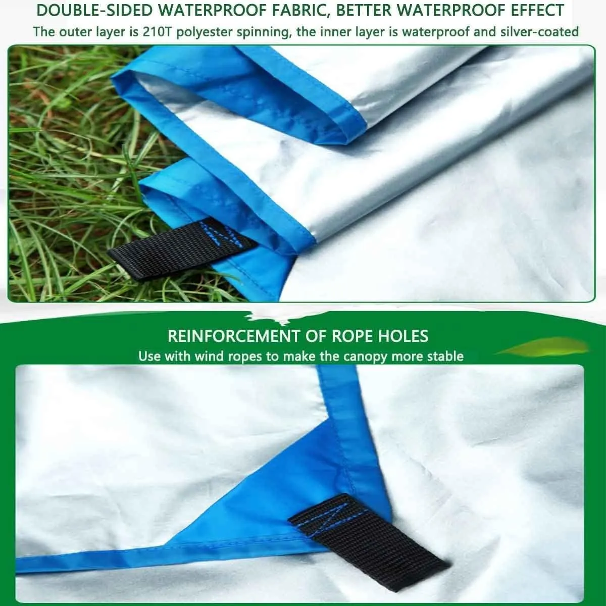 HOTRA Camping Tent Planes Waterproof Slightly Compact Tent Pad Picnic Blanket Hammock Tarp for Hammock (Color : Blue, Size : 3 * 4m)