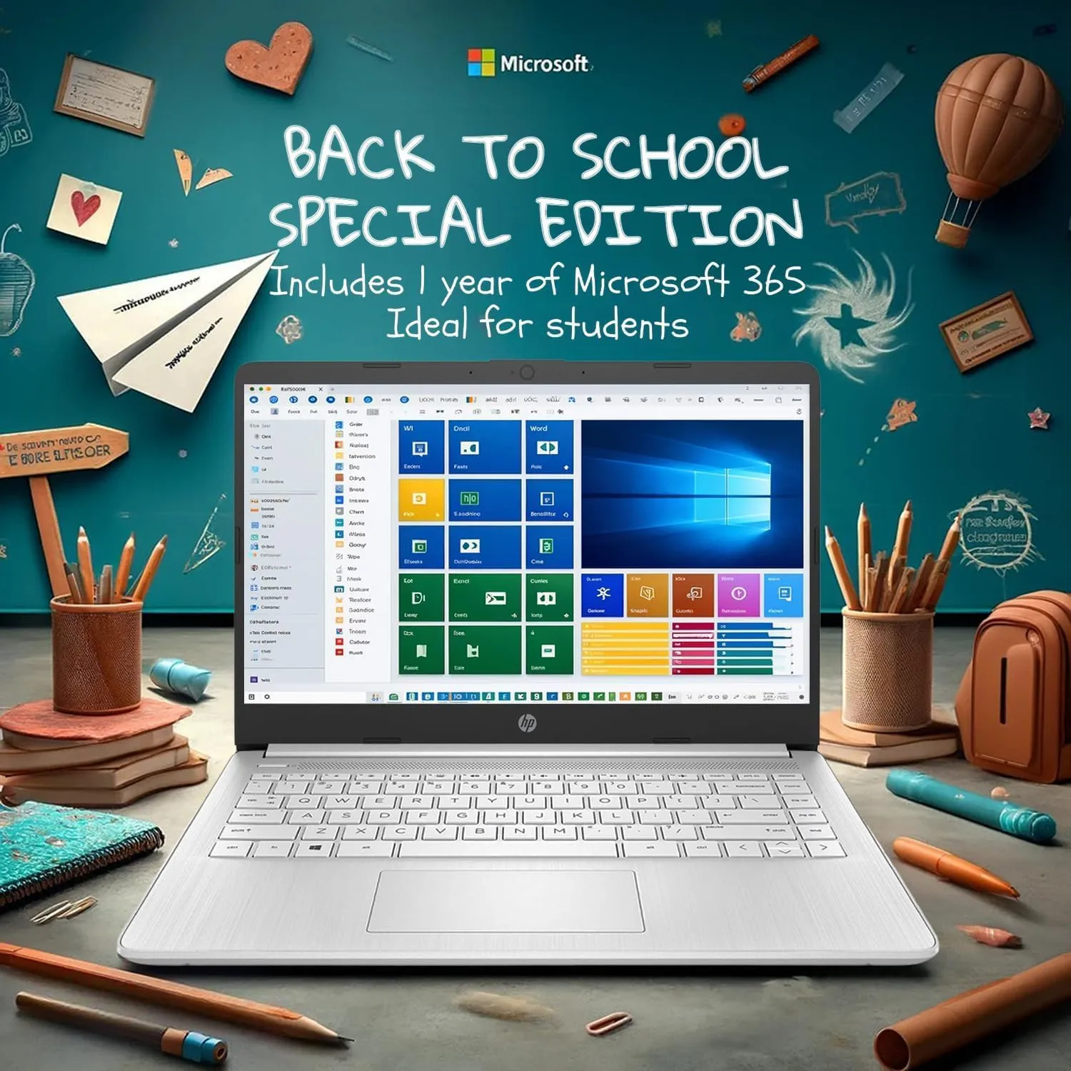 HP 14 Ultrabook • Back to School Limited Edition with Microsoft 365 • Intel 4-Core CPU • 16GB RAM • 1600GB Storage (64GB OnBoard withHP 512GB P500 Portable SSD   1TB OneDrive) • Snow White • Win 11