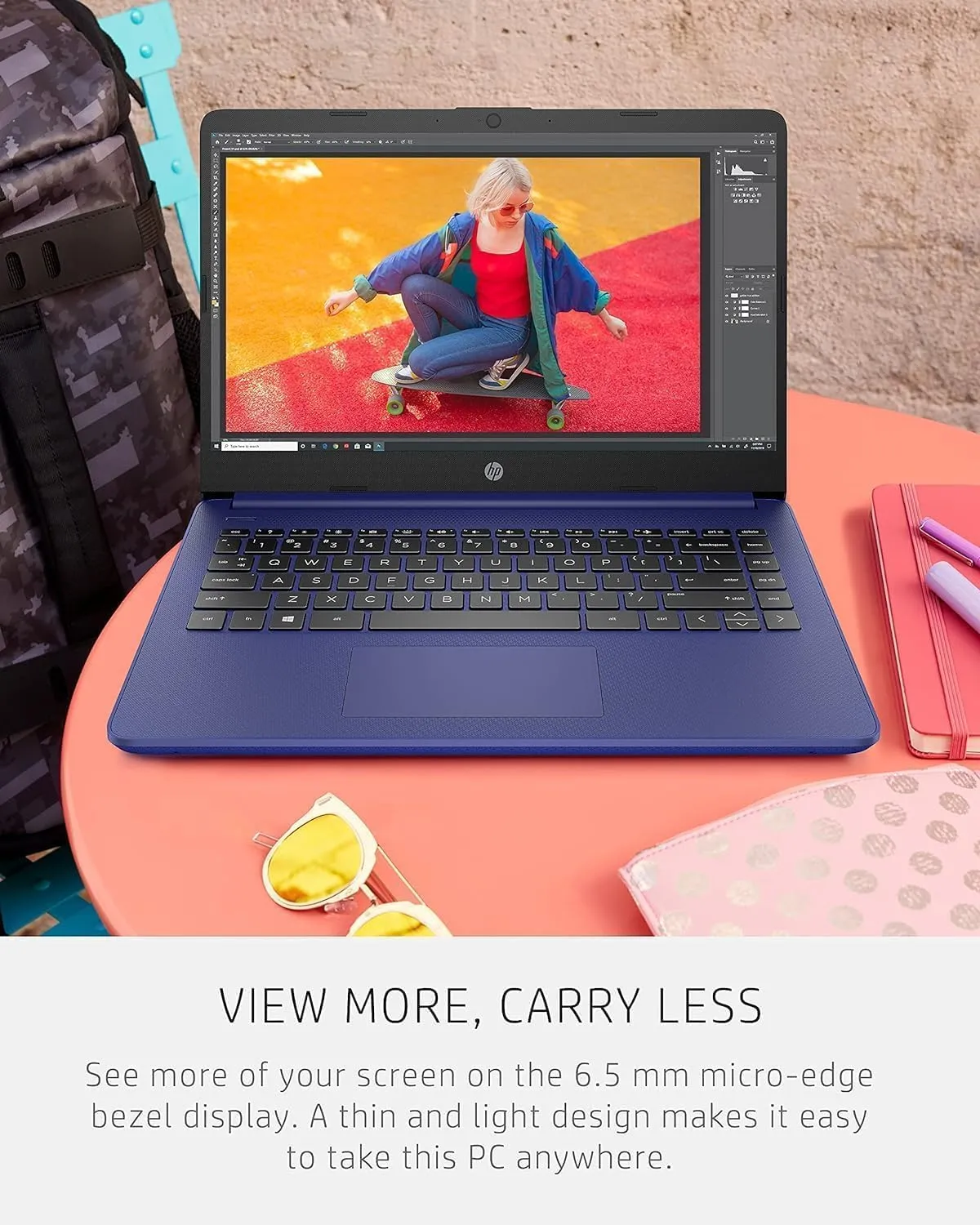 HP 14 Ultrabook • Intel 4-Core CPU • Back to School Limited Edition with Microsoft 365 • 16GB RAM • 1600GB Storage (64GB OnBoard withHP 512GB P500 Portable SSD   1TB OneDrive) • Win11 Pro • Royal Blue