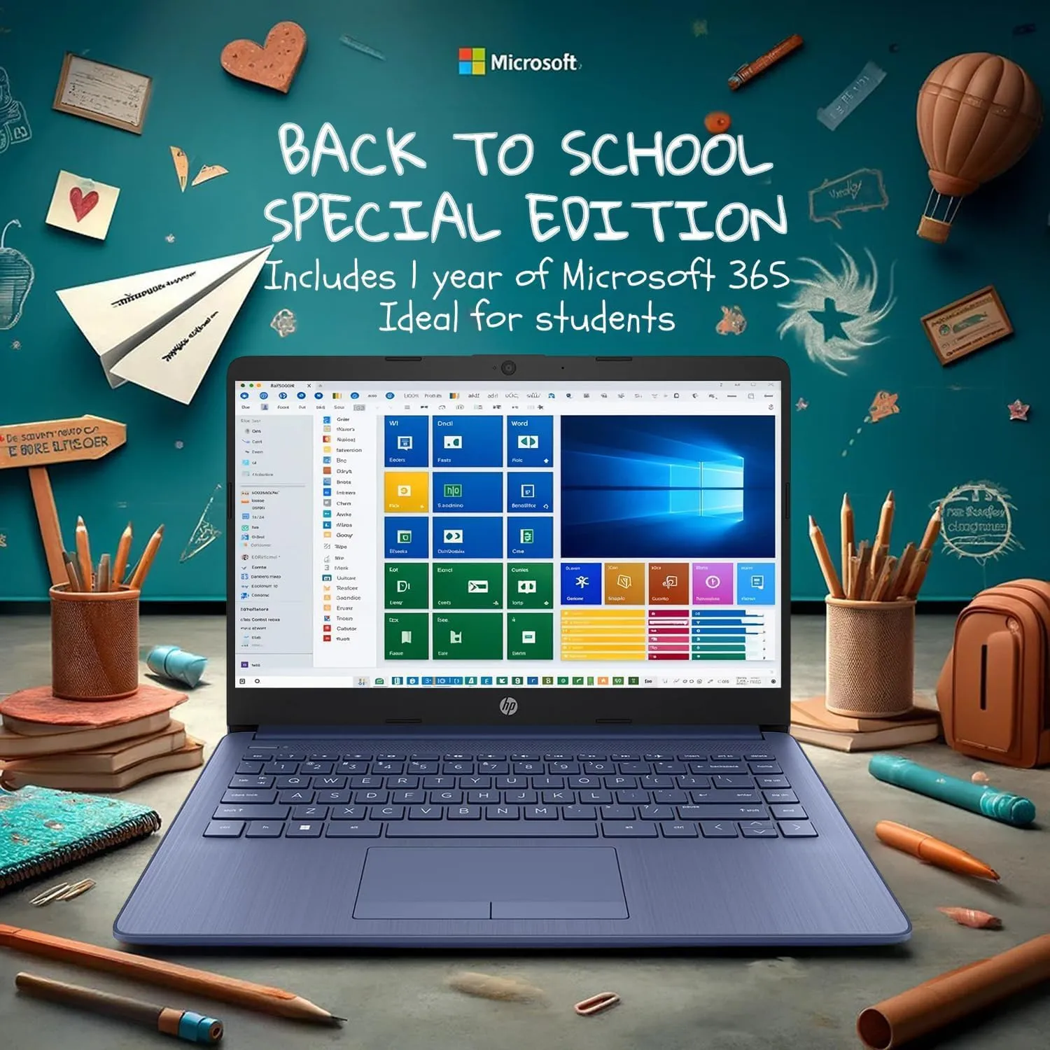HP 14 Ultrabook • Intel 4-Core CPU • Back to School Limited Edition with Microsoft 365 • 16GB RAM • 1600GB Storage (64GB OnBoard withHP 512GB P500 Portable SSD   1TB OneDrive) • Win11 Pro • Royal Blue