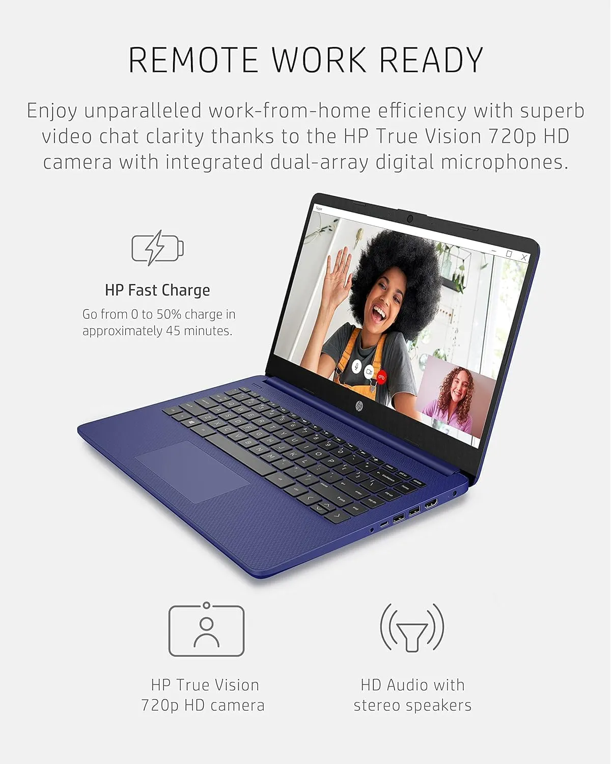 HP 14 Ultrabook • Intel 4-Core CPU • Back to School Limited Edition with Microsoft 365 • 16GB RAM • 1600GB Storage (64GB OnBoard withHP 512GB P500 Portable SSD   1TB OneDrive) • Win11 Pro • Royal Blue
