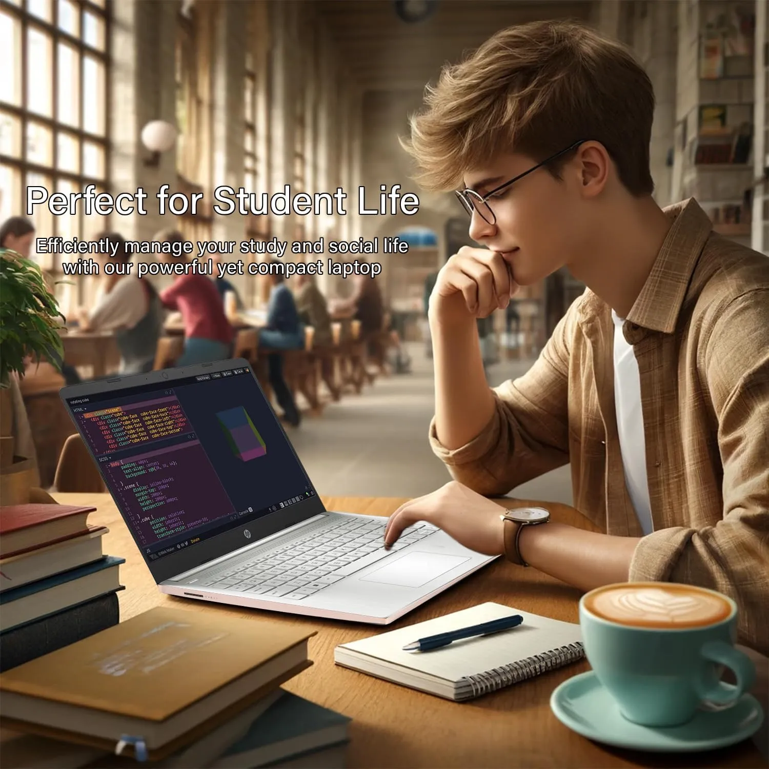 HP 14 Ultrabook • Intel 4-Core CPU • Back to School Limited Edition with Microsoft 365 • 16GB RAM • 1.6TB Storage (128GB OnBoard withHP 512GB P500 Portable SSD   1TB OneDrive) • Win11 Pro • Rose Gold