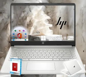 HP 14 Ultrabook • Intel 4-Core CPU • Back to School Limited Edition with Microsoft 365 • 16GB RAM • 1.6TB Storage (128GB OnBoard withHP 512GB P500 Portable SSD   1TB OneDrive) • Win11 Pro • Silver