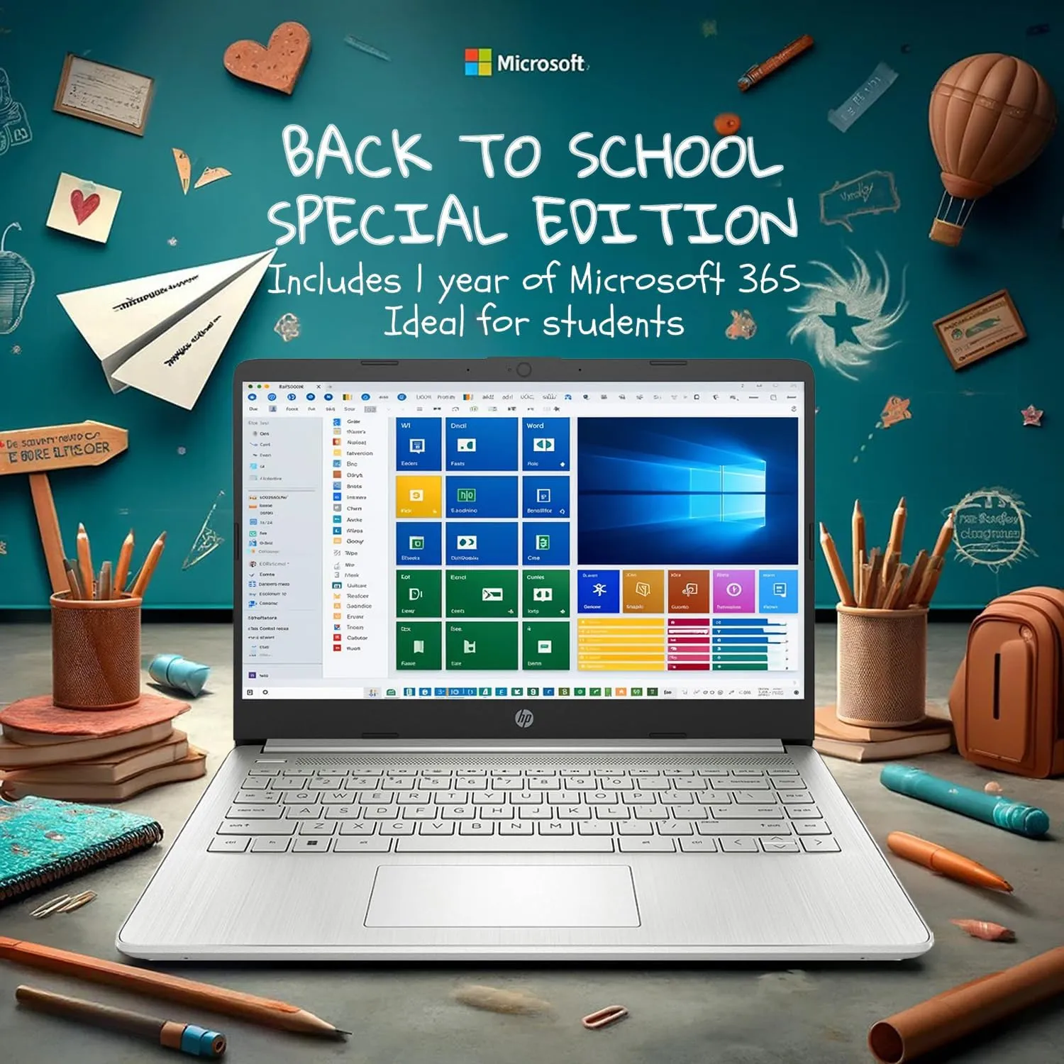 HP 14 Ultrabook • Intel 4-Core CPU • Back to School Limited Edition with Microsoft 365 • 16GB RAM • 1.6TB Storage (128GB OnBoard withHP 512GB P500 Portable SSD   1TB OneDrive) • Win11 Pro • Silver