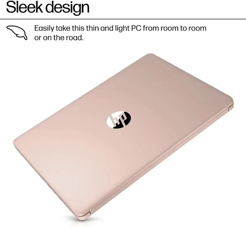 HP 14" Laptop, Microsoft 365, Copilot AI, 8GB RAM, 640GB Storage (128GB UFS with Skyerd 512GB Portable SSD),13th Gen 4 Cores Intel Processor, Wi-Fi 6, Long Battery, Rose Gold,Win 11 Home