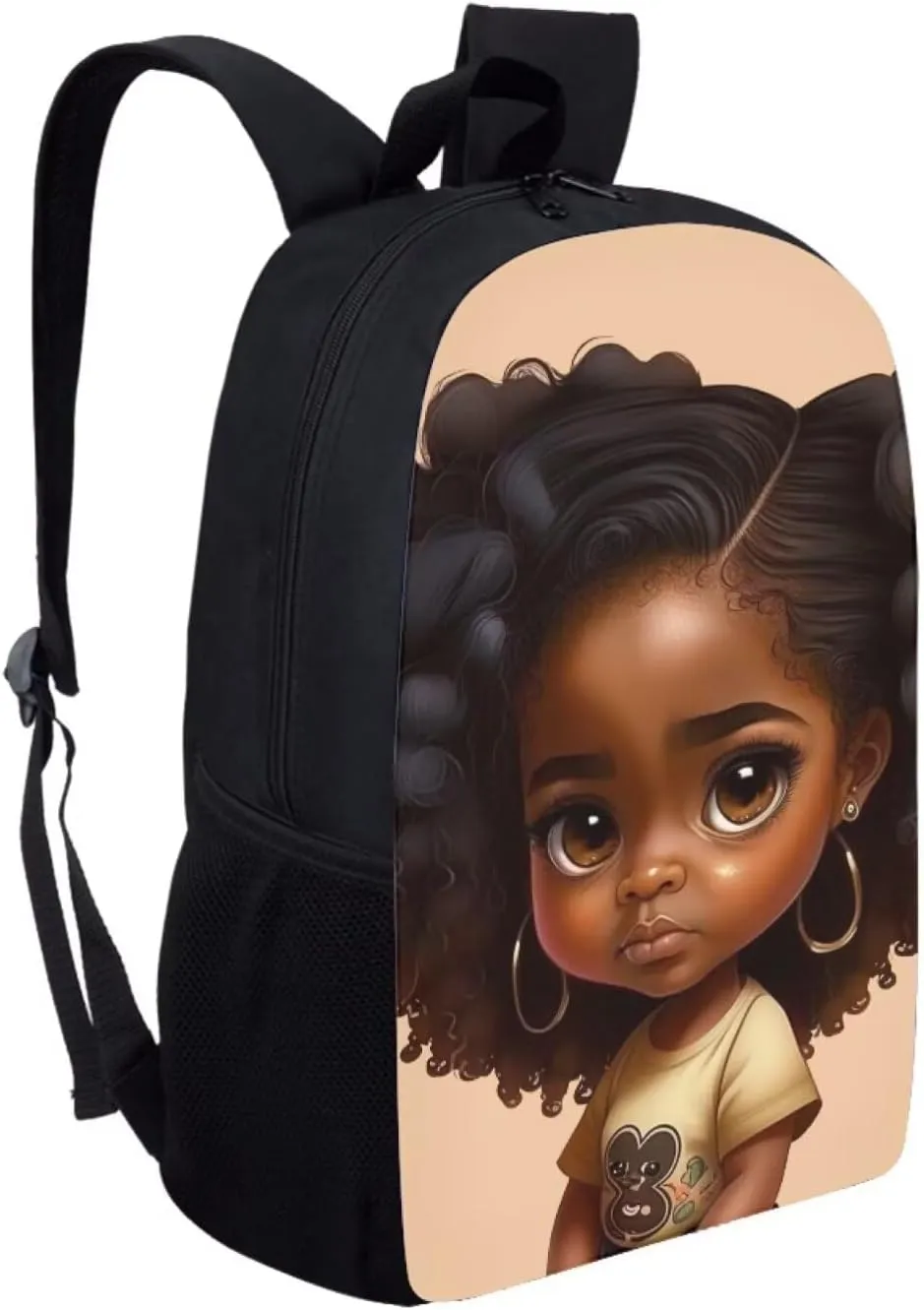 HUIACONG American Black Girl Backpack for Kids 2Nd/3Rd/4Th/5Th Grade School Bag African Cute Afro Girls Primary Daypack Elementary Bookbag