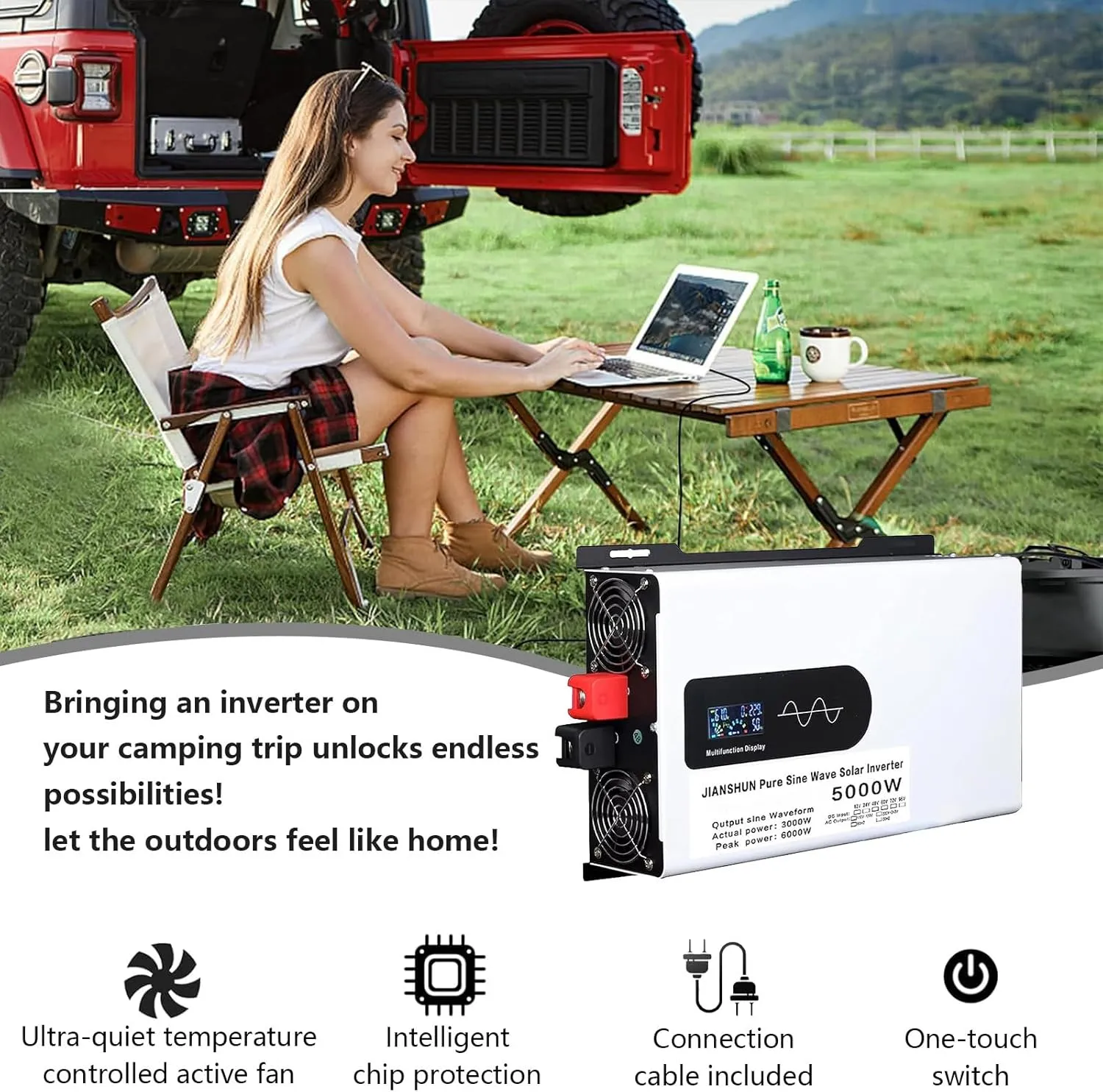 Hybrid Solar Inverter,DC 12V 24V 48V 60V to 110V/220V AC Split Phase Inverter with Pure Sine Wave Inverter,Parallel inverters,for Home Energy Storage,6000W-12V