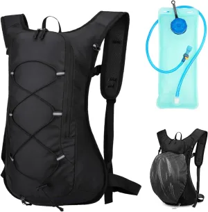 Hydration Backpack, Water Backpack with 2L Water Bladder, Hiking Backpack, Lightweight, High Flow Bite Valve Water Backpack, Hydration Pack for Biking, Running and Climbing