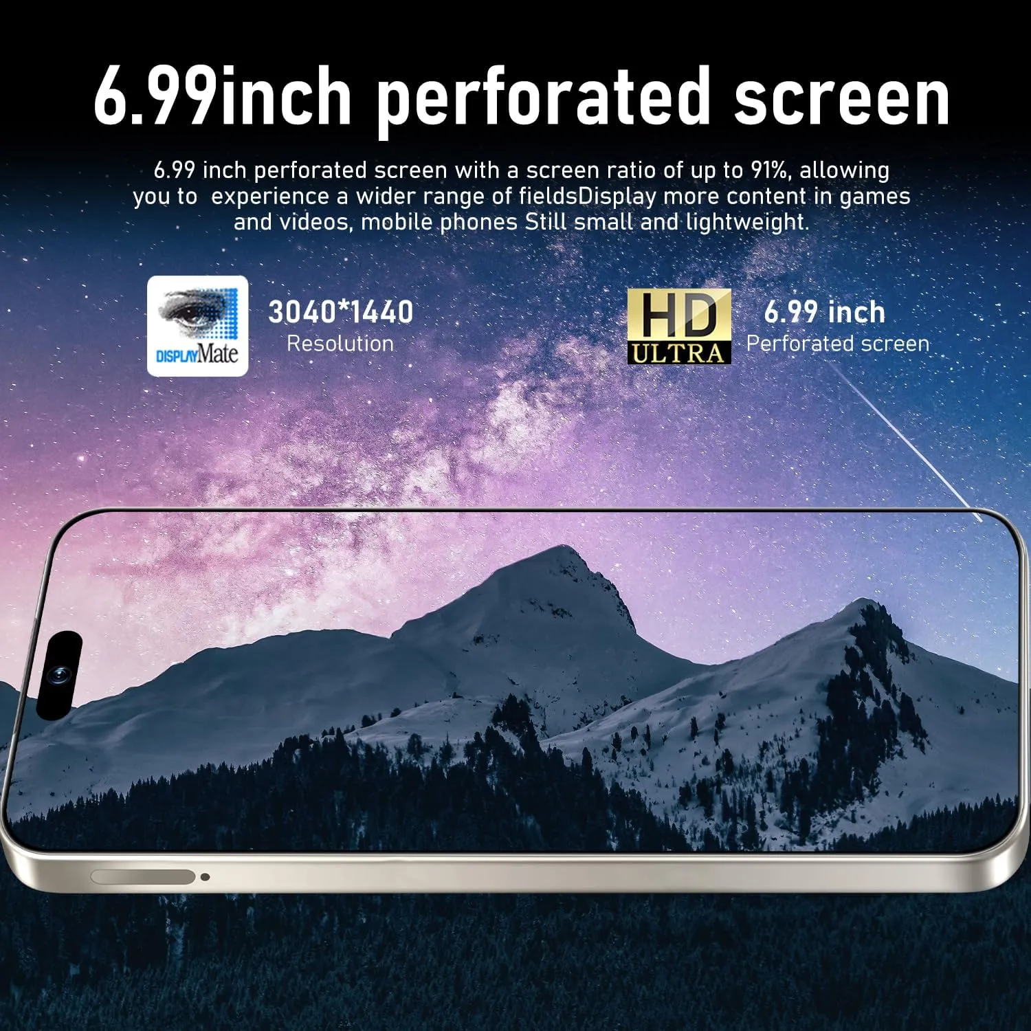 I16 PROMAX Unlocked Phone, 6.99inch Cell Phone with Android 13 12GB 512GB 7000mAh Long Battery Life, HD Screen Smartphone with Dual SIM, Fingerprint Lock, Face ID, Photos 5G Phone (Gray)