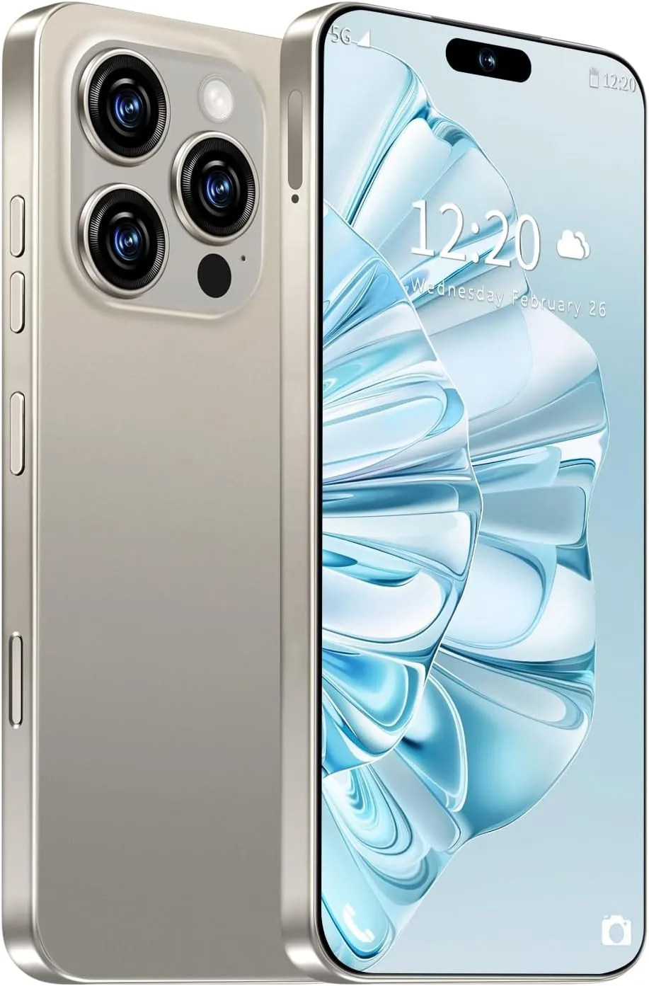 I16 PROMAX Unlocked Phone, 6.99inch Cell Phone with Android 13 12GB 512GB 7000mAh Long Battery Life, HD Screen Smartphone with Dual SIM, Fingerprint Lock, Face ID, Photos 5G Phone (Gray)