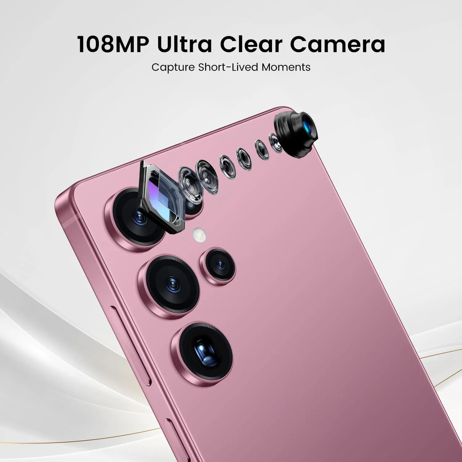 I25 Ultra Smartphone 8 256GB 6.99" FHD  Display | Snapdragon 8 Gen 3 | Android 14 | 7000mAh Battery,Android 14 with Stylus Pen & Dual Unlock/Face/Fingerprint (Rose)