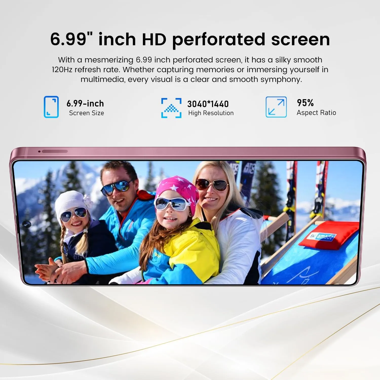 I25 Ultra Smartphone 8 256GB 6.99" FHD  Display | Snapdragon 8 Gen 3 | Android 14 | 7000mAh Battery,Android 14 with Stylus Pen & Dual Unlock/Face/Fingerprint (Rose)