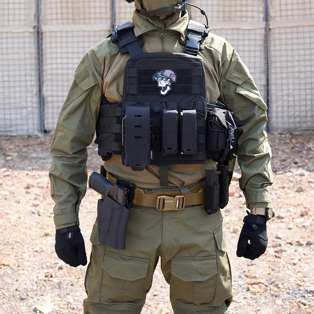 IDOGEAR SPORTS Tactical MOLLE Belt Quick Release Rigger Belt 1.5”/2” Inner & Outer Combat Heavy Duty