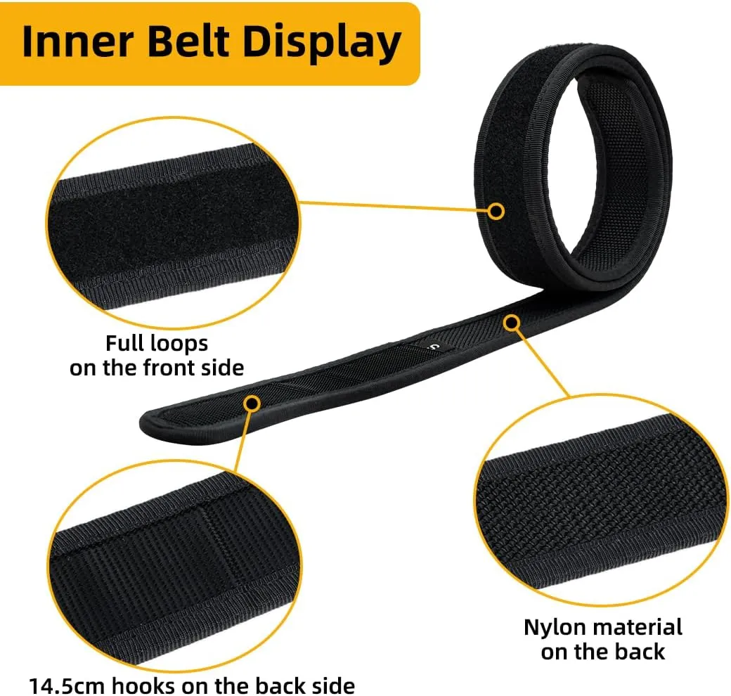 IDOGEAR SPORTS Tactical MOLLE Belt Quick Release Rigger Belt 1.5”/2” Inner & Outer Combat Heavy Duty