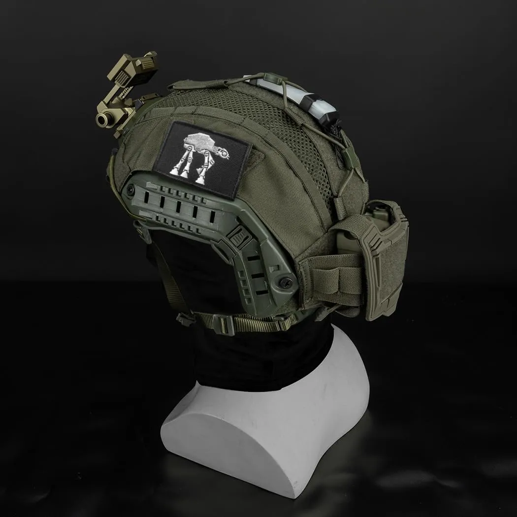 IDOGEAR Tactical Helmet Cover with Battery Rear Pouch for Fast Helmet Size M/L & L/XL Military Paintball Hunting Shooting Gear - 500D Nylon