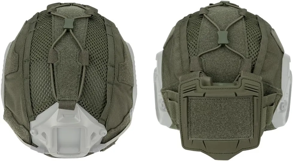 IDOGEAR Tactical Helmet Cover with Battery Rear Pouch for Fast Helmet Size M/L & L/XL Military Paintball Hunting Shooting Gear - 500D Nylon