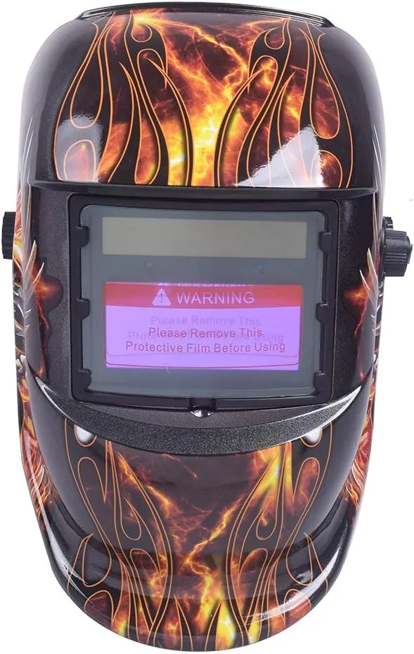 iMeshbean Auto Darkening Welding Helmet Solar Powered Hood Mask Grinding with Extra Lens ANSI Approved Eagle Design Color