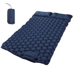 Inflatable Double Camping Mat with Pillow,Double Sleeping Pad, for Couples and Families Quick Inflation Design, Ideal for Outdoor Camping, Hiking, and Backpacking
