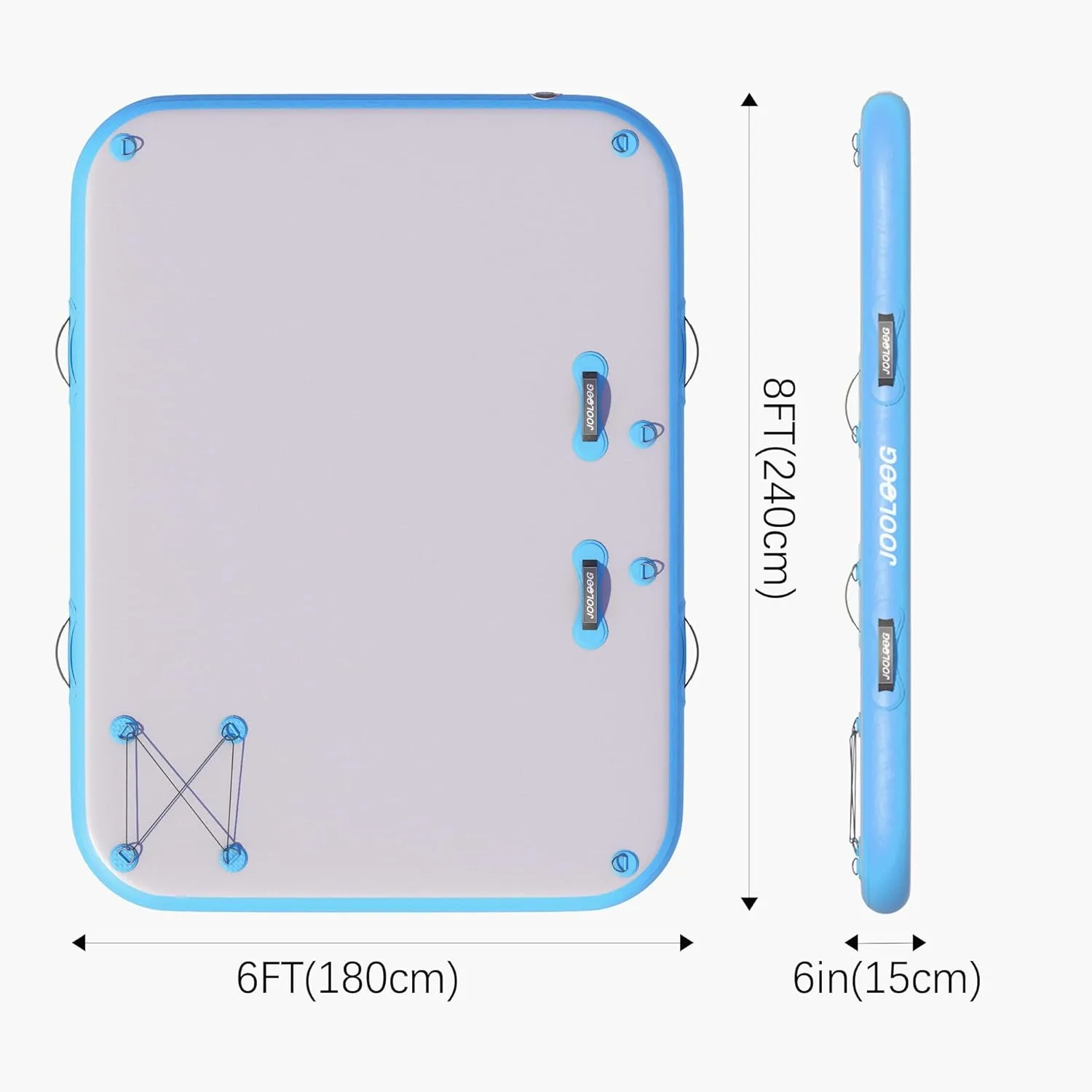 Inflatable Floating Dock Mat,6 inches Thick Inflatable Stable Platform Raft with Storage Bag None-Slip Surface for Lake Beach Pool