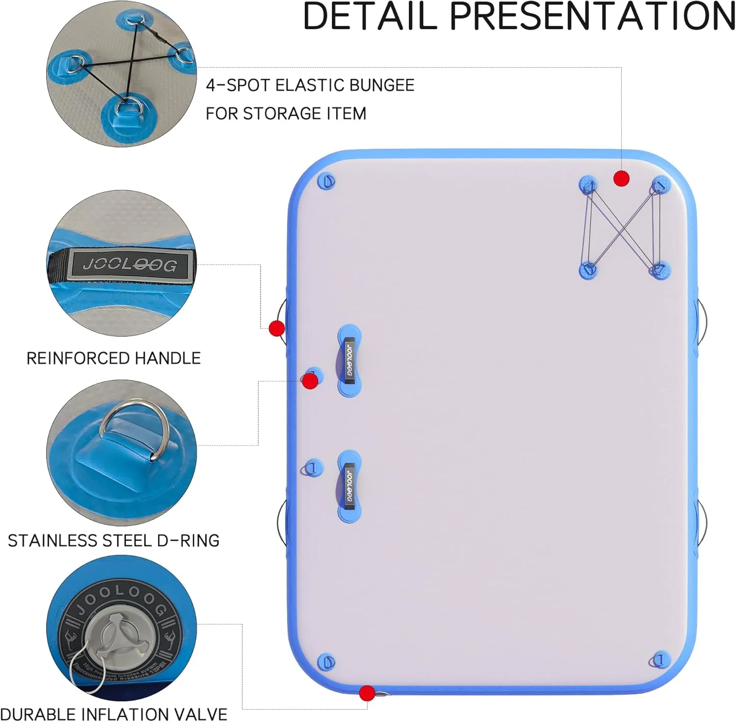 Inflatable Floating Dock Mat,6 inches Thick Inflatable Stable Platform Raft with Storage Bag None-Slip Surface for Lake Beach Pool