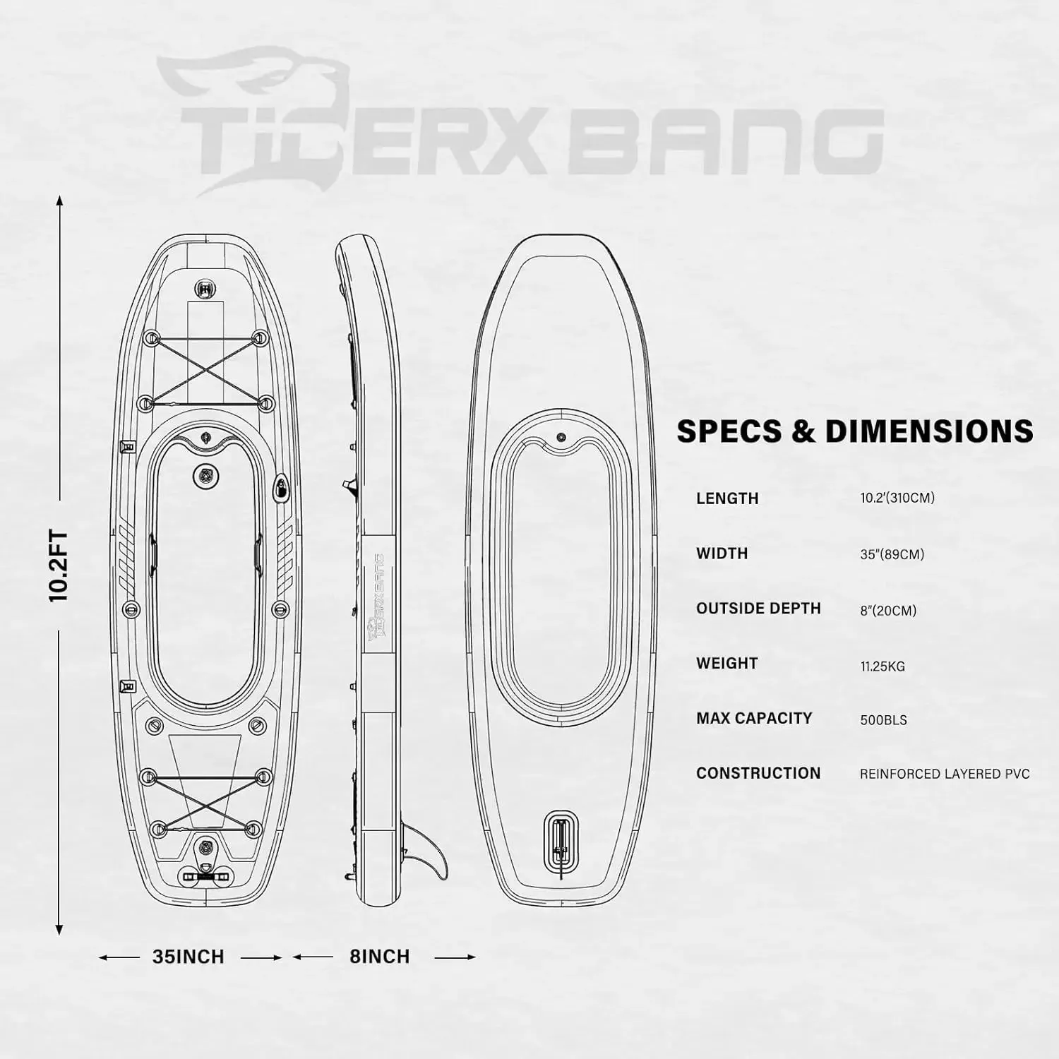 Inflatable Kayak with Detachable Seat