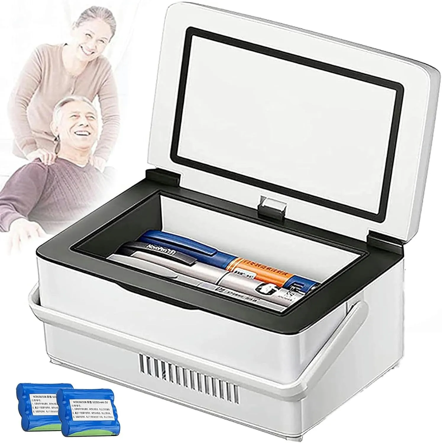 Insulin Cooler,Portable Smart Mini Refrigerator,Mini Insulin Refrigerator 0-18 °C,for Car/Travel/Aircraft,with Shoulder Bag
