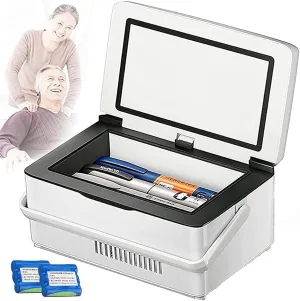 Insulin Cooler,Portable Smart Mini Refrigerator,Mini Insulin Refrigerator 0-18 °C,for Car/Travel/Aircraft,with Shoulder Bag