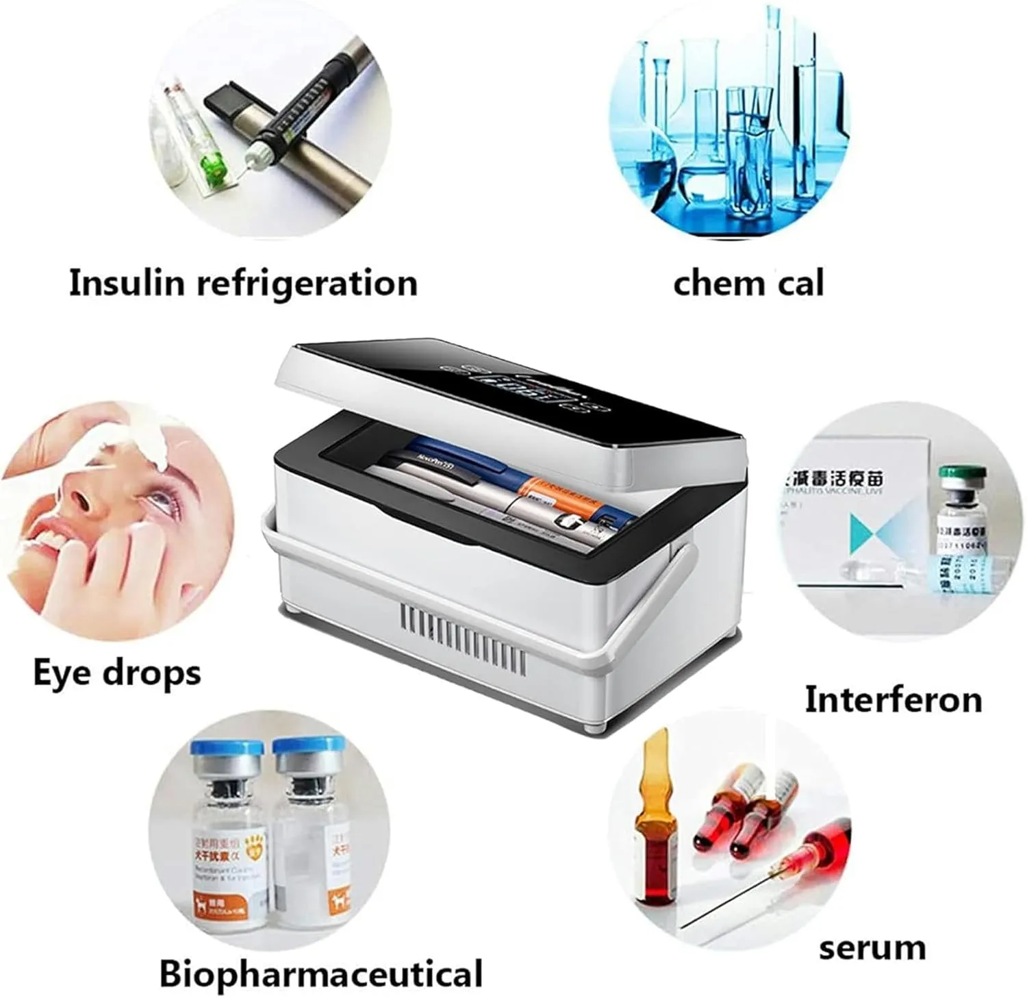 Insulin Refrigerator Portable Medicine Refrigerator,10200mah Battery and Led Display,Mini Insulin Cooler Keeps Medication Cooler and Insulated,with Shoulder Bag