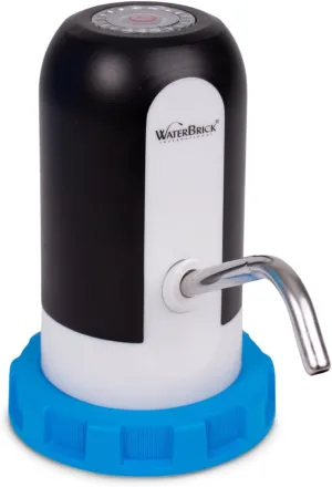 International Automatic Water Dispenser Attachment for WaterBrick Water Storage Container | Button Operated Rechargeable Water Pump for Beverage Dispenser | BPA-Free Materials