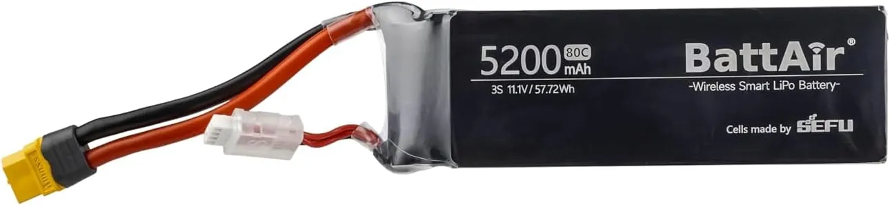 ISDT BattAir 3S 5200mAh 50C RC Smart Battery - Intelligent Monitoring, Long-Lasting Power, Durable Performance, Includes Fireproof Bag
