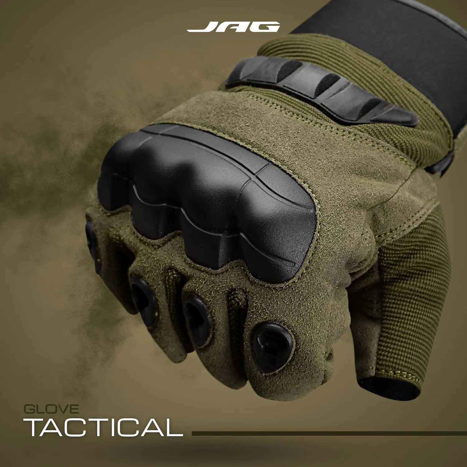 J.A.G. Fingerless Tactical Gloves for Men - Hard Knuckle Motorcycle Airsoft Gloves | Half Finger Padded Gloves for Cycling, Hiking, Combat