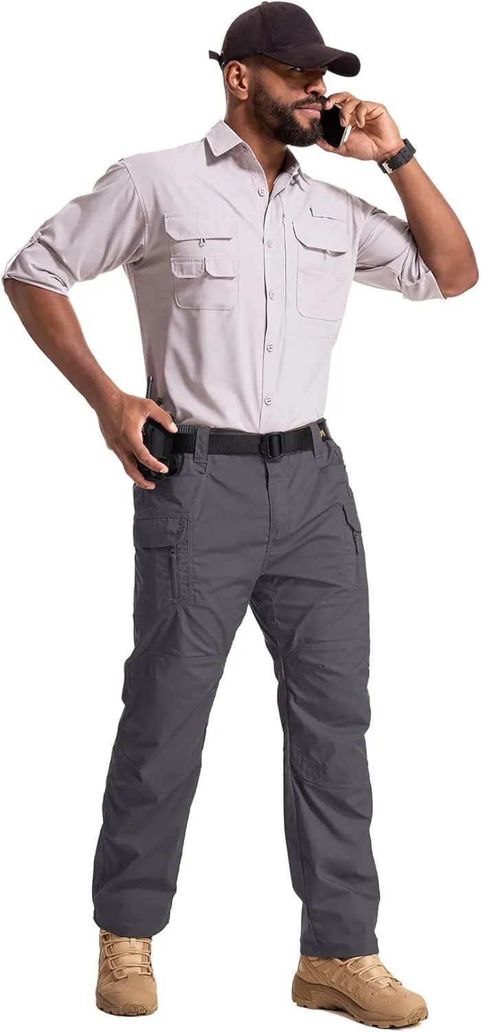 Jessie Kidden Men's Flex Stretch Tactical Pants, Water Resistant Ripstop Cargo Pants Lightweight BDU Outdoor Work Hiking