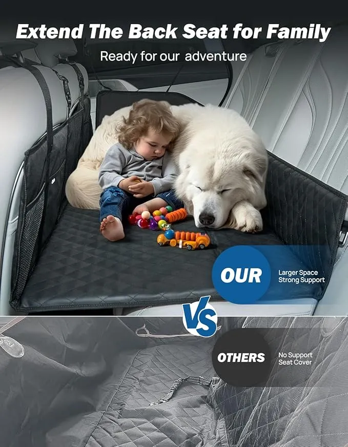 JOYTUTUS Non-Inflatable Car Bed Mattress, Folding Car Bed Mattress for SUV, Portable Camping Mattress with Storage Function, Back Seat Travel Mattress for Camping Sleeping