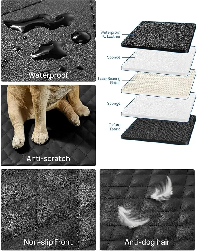 JOYTUTUS Non-Inflatable Car Bed Mattress, Folding Car Bed Mattress for SUV, Portable Camping Mattress with Storage Function, Back Seat Travel Mattress for Camping Sleeping